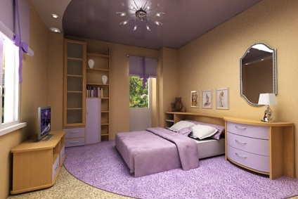 Tavanul în dormitor - fotografie a designului interior