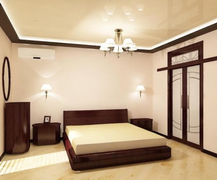 Tavanul în dormitor - fotografie a designului interior