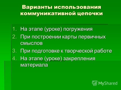 bemutatása kommunikatív lánc, mert így a szervező tevékenységek létrehozásához