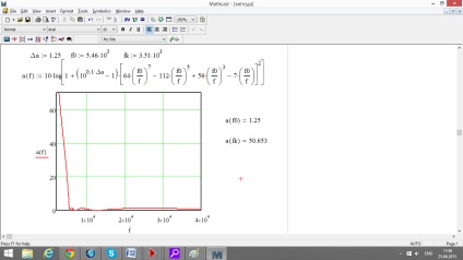 Calcularea caracteristicii de atenuare a filtrului proiectat