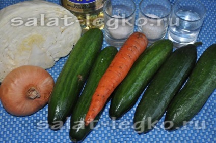 Saláta - vadászat - a téli, sterilizálás nélküli recept uborka