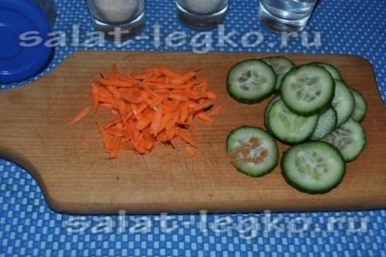 Salata - vânătoare - pentru iarnă, o rețetă fără sterilizare cu castraveți