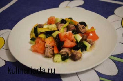 Saláta csirke szívek és zöldségek kulinariada