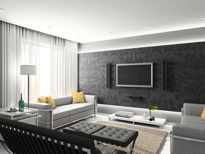Culoarea gri în combinația interioară și regulile de decorare, fotografie, casa de vis