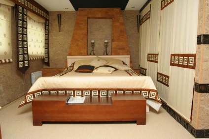 Dormitor în stil egiptean, design interior