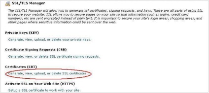 Instalarea certificatului SSL whm