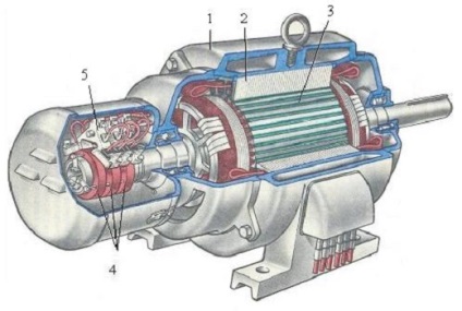 Dispozitivul și principiul de funcționare a motorului electric - asincron monofazat, constant și variabil