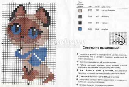 Modelul de broderie pentru beadwork - kitten gav