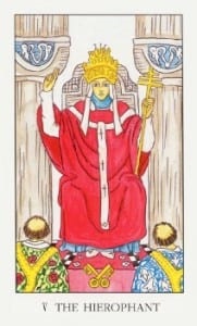 Arcana Tarot Főpap (Hierophant), az értéke a kártya, a belső jelentését