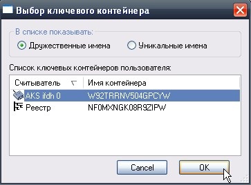 Instrucțiuni pentru copierea unei chei secrete în registru