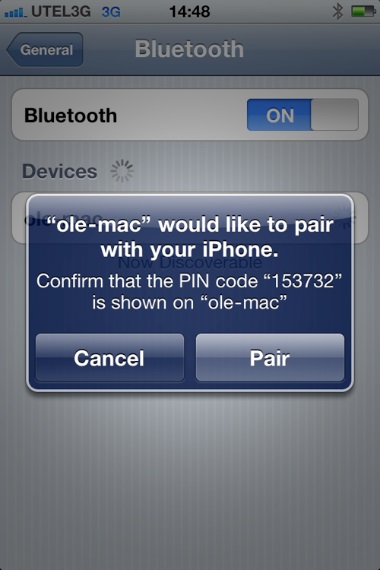 Utilizarea iPhone-ului ca modem prin bluetooth