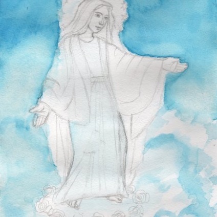 Hogyan kell felhívni a Szűz Mária akvarell, expertoza