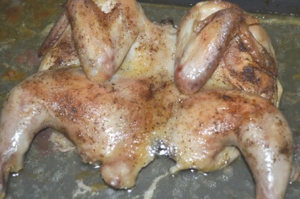 Hogyan kell főzni a csirkét a sütőbe dohányt egy lépésről lépésre recept fotók