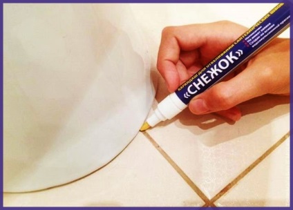 Ceruza fehéríti fugahézagok, fürdőszoba habarcs marker