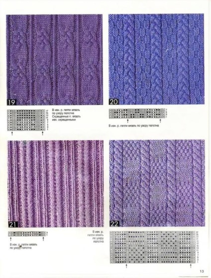 Colecție de modele de tricotate din harnasamente, împletituri, nasturi, diamante cu ace de tricotat - târg de meșteri - manual