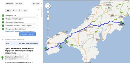 Cornwall și raportul rezumat al Londrei pe ruta despre călătoria noastră din noiembrie