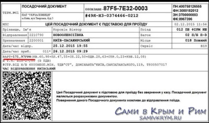 Pentru a cumpăra un bilet în Crimeea pentru un tren și ceea ce este un Novoalekseevka