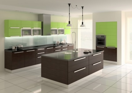 Bucătărie cu design modern și stil interior
