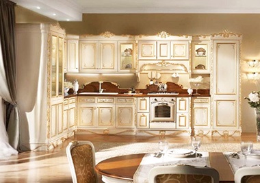 Bucătărie în stil baroc (18 fotografii) cum arată interiorul, modurile de finisare și sfaturile designerului
