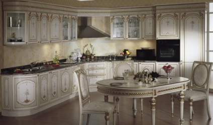 Bucătărie în stil baroc (18 fotografii) cum arată interiorul, modurile de finisare și sfaturile designerului