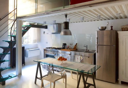 A konyha a loft stílusú kép a legjobb megoldásokat a belső