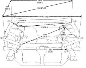 Corp VAZ 2108 cu documente și număr de măsurare a punctelor de control ale corpului VAZ 21083 și țineți-l