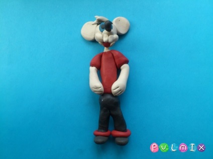 Sculptim din mouse-ul plastilin alb de la cartoon-ma cat leopold