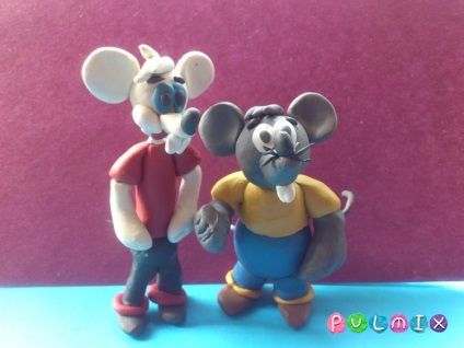 Sculptim din mouse-ul plastilin alb de la cartoon-ma cat leopold