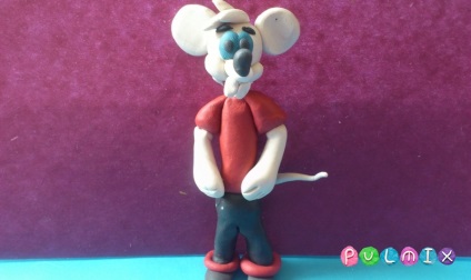 Sculptim din mouse-ul plastilin alb de la cartoon-ma cat leopold