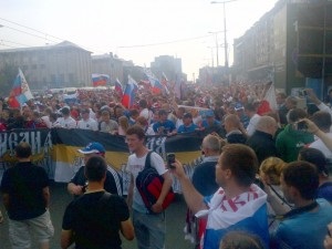 Marșul fanilor ruși sa terminat, poliția a folosit tunuri de apă, există victime (video, fotografii,