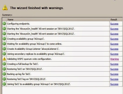 Configurarea serverului ms sql alwayson