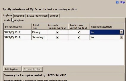 Configurarea serverului ms sql alwayson