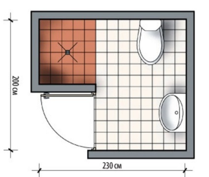 Niche zuhanyzó a fürdőszobában elrendezések -12