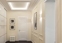 Wallpaper a folyosón az ajtó alatt fény fénykép sötét ragasztás, öntapadós kombináció, hogy az első ragasztó