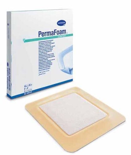 Permafoam® comfort - bandaj spongios cu margine de fixare adezivă - calimed