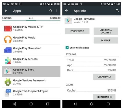 Gyakori hiba a Google Play és hogyan rögzítsék azokat