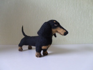 Wool dachshund pas-cu-pas master-clasa pe felting uscat