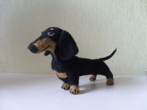 Wool dachshund pas-cu-pas master-clasa pe felting uscat