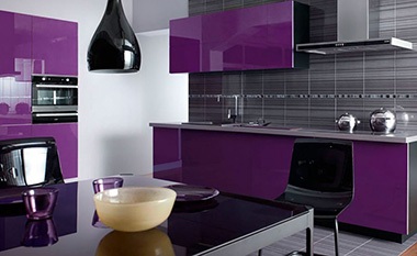Lilac Bucătărie (19 fotografii) care se va potrivi, o combinație de culori, pereți și blaturi în interiorul unui mic