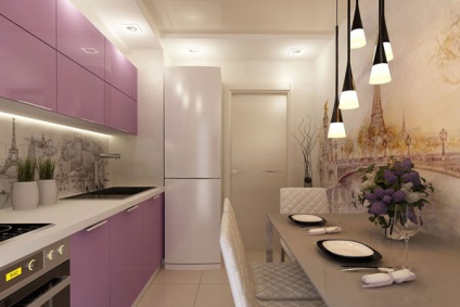 Bucătăria de liliac creează un spațiu spectaculos și confortabil - kuhnyagid - kuhnyagid