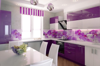 Bucătăria de liliac creează un spațiu spectaculos și confortabil - kuhnyagid - kuhnyagid