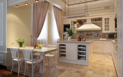 A konyha és nappali kombinációja, a luxus és a kényelem