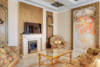 Art Nouveau în interior, designul clasic și modern al apartamentului sau casei, tapet frumos,