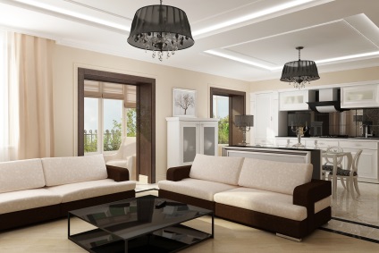 Nouveau стил в интериора, класически и модерен дизайн на апартамент или къща, красива тапети,