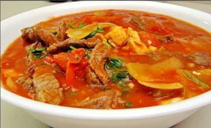 Kharcho leves sertés rizzsel recept egy fotó