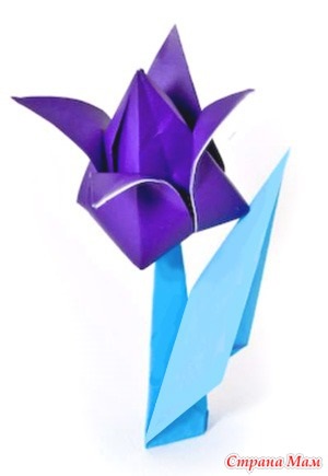 Tulip - origami voluminoase - meșteșuguri - mame de țară