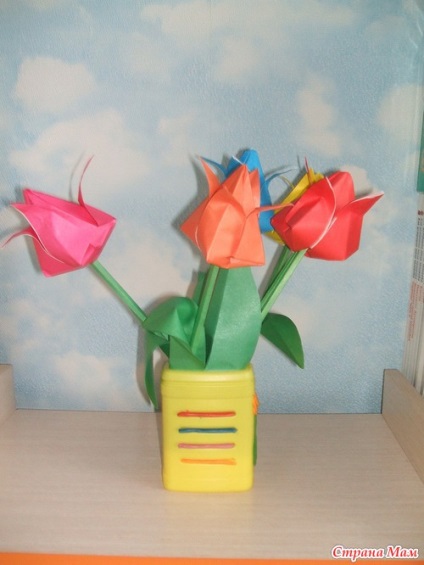Tulip - háromdimenziós origami - Crafts - Home Moms