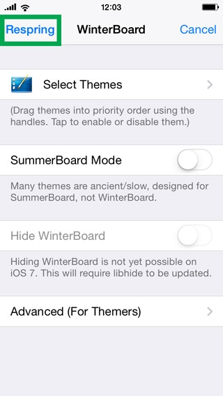 Winterboard pentru iphone și ipad