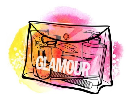 glamour magazin bemutatja egy új szolgáltatás a szállítási kozmetikai teljes méretű alapok csillogás
