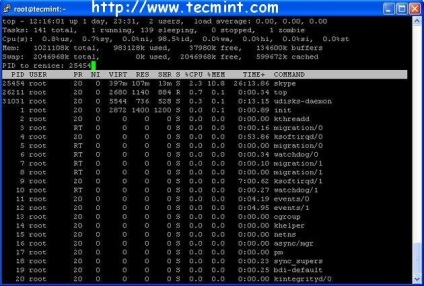 12 Comanda de top cu exemple pe linux